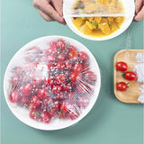 Set 100 Folie de Protectie Elastica pentru Alimente si Boluri Vivimall, material plastic, prospetime, diametrul 12 - 40 cm - vivimall.ro