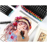 Set 100 Markere Duble, Vivimall, pe Baza de Alcool, Geanta Impermeabila Inclusa, Culori Numerotate, 17 x 17.5 x 13.7 cm, Multicolor - vivimall.ro