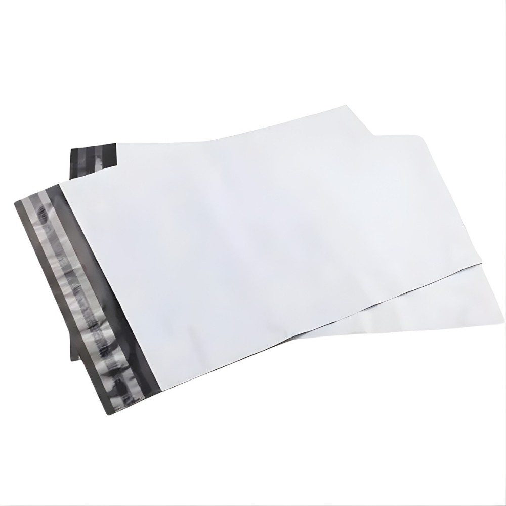 Set 100 Pungi Curierat Autoadezive pentru Ambalare Colete, Rezistente la Transport, Grosime 50 Microni, Alb la Exterior si Negru la Interior, 500 x 700 x 40 mm