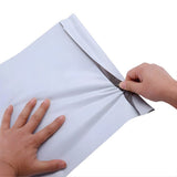 Set 100 Pungi Curierat Autoadezive pentru Ambalare Colete, Rezistente la Transport, Grosime 50 Microni, Alb la Exterior si Negru la Interior, 500 x 700 x 40 mm