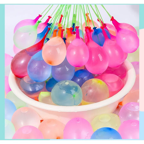 Set 111 Baloane din Latex, Vivimall, Aqua Party, Sistem de Umplere Rapida, 10 cm Diametru, Multicolor - vivimall.ro