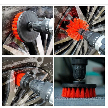 Set 12 Accesorii pentru Curatare Auto, Vivimall, Interior si Exterior, Rosu - vivimall.ro