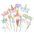 Set 12 Accesorii pentru Petrecere, Vivimall, Props pentru Photo Corner, Tema Aniversare Copii, Multicolor - vivimall.ro