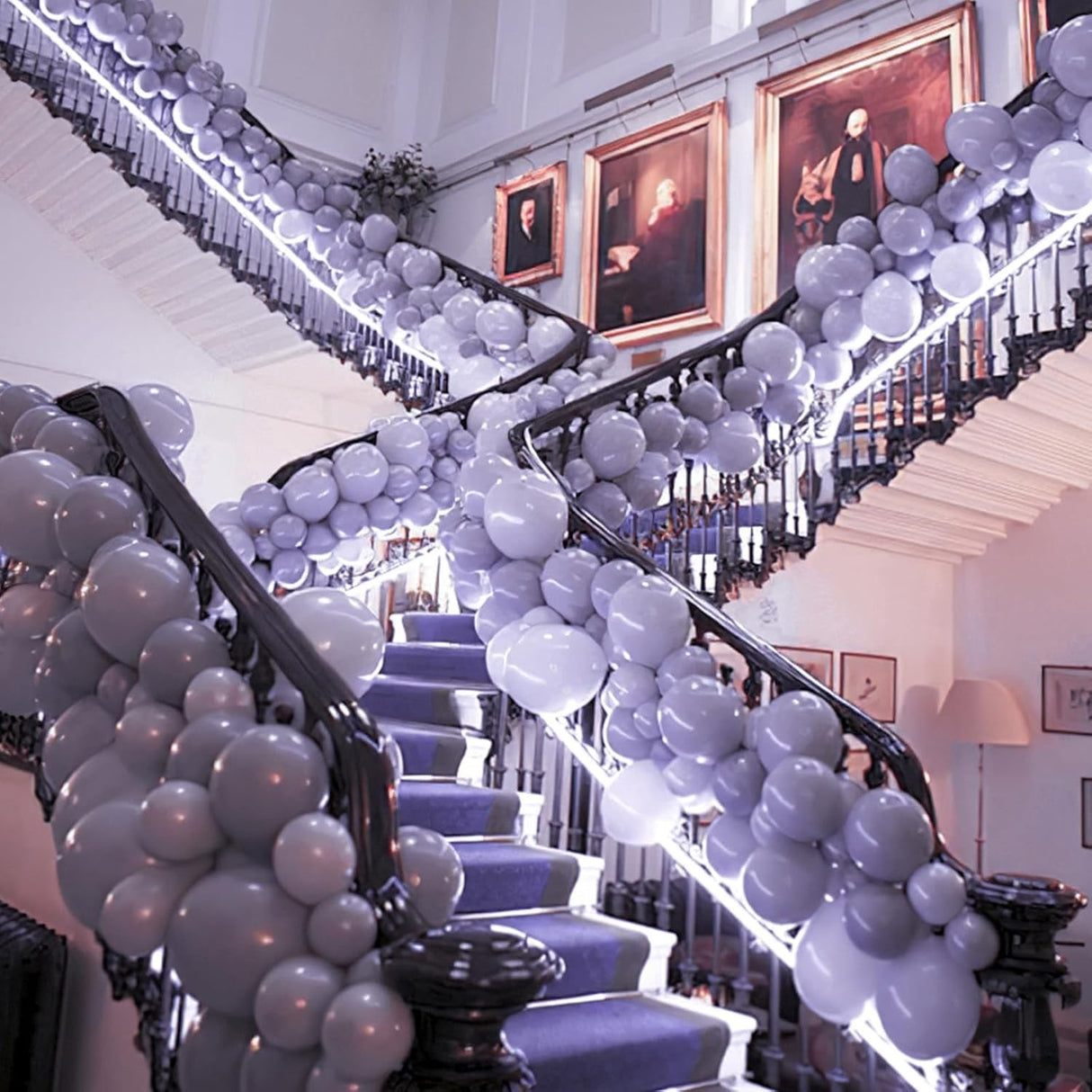 Set 12 Baloane, Flippy, din Latex Macaroon, 30 cm, Gri - vivimall.ro