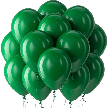 Set 12 Baloane, Flippy, din Latex Standard, 13 cm, Verde Inchis - vivimall.ro