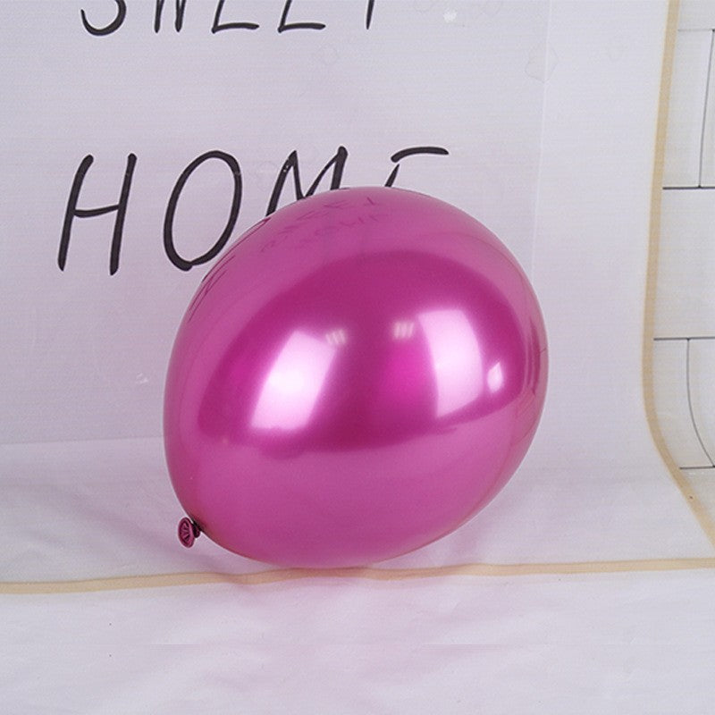 Set 12 Baloane, Flippy, din Latex Chrome, 13 cm, Fucsia - vivimall.ro