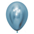 Set 12 Baloane, Vivimall, din Latex Chrome, 13 cm, Albastru Deschis - vivimall.ro