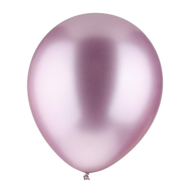 Set 12 Baloane, Flippy, din Latex Chrome, 13 cm, Mov Deschis - vivimall.ro