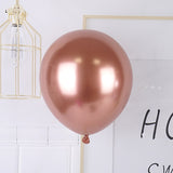 Set 12 Baloane, Flippy, din Latex Chrome, 13 cm, Roz-Auriu - vivimall.ro