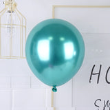 Set 12 Baloane, Flippy, din Latex Chrome, 13 cm, Turcoaz - vivimall.ro