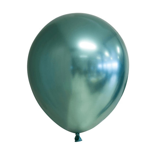 Set 12 Baloane, Vivimall, din Latex Chrome, 13 cm, Turcoaz - vivimall.ro
