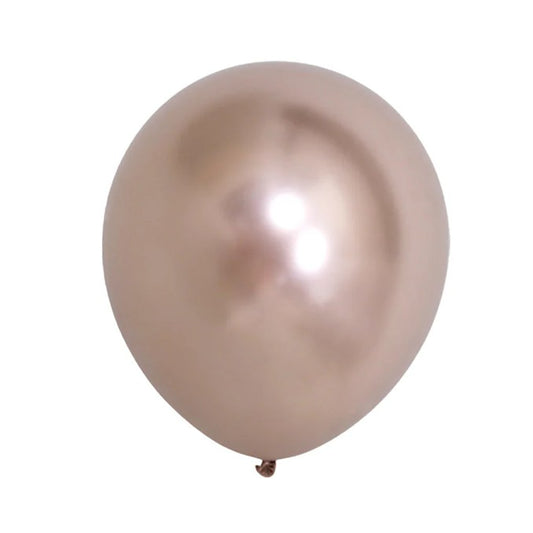 Set 12 Baloane, Vivimall, din Latex Chrome, 25 cm, Sampanie - vivimall.ro