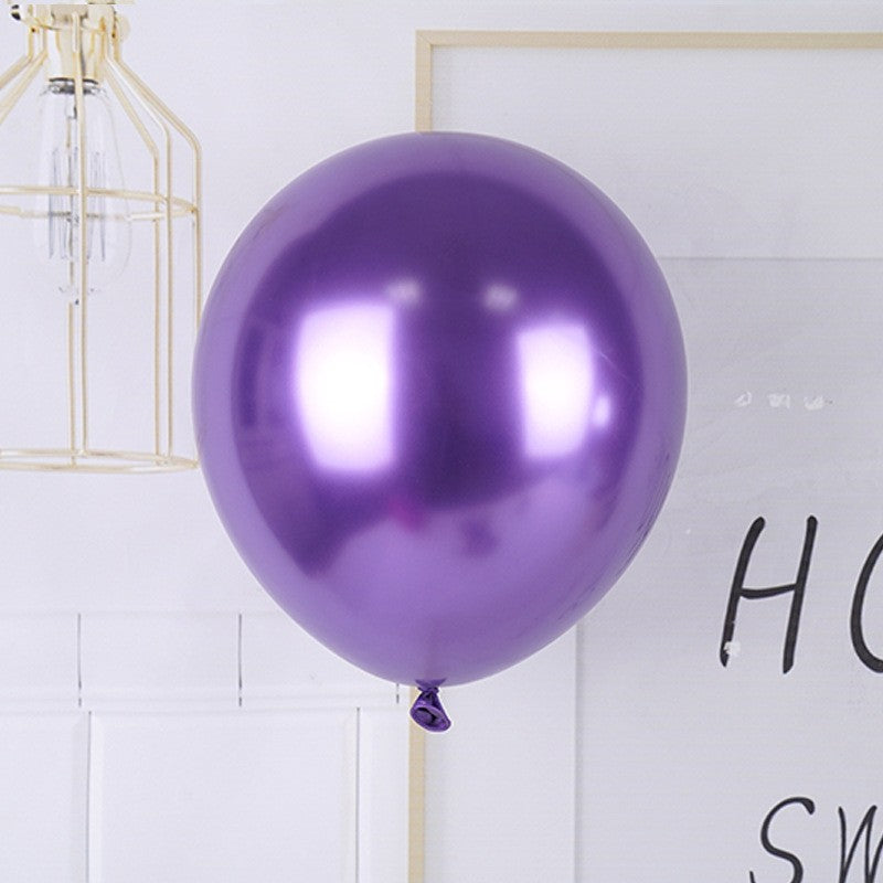 Set 12 Baloane, Flippy, din Latex Chrome, 25 cm, Mov - vivimall.ro