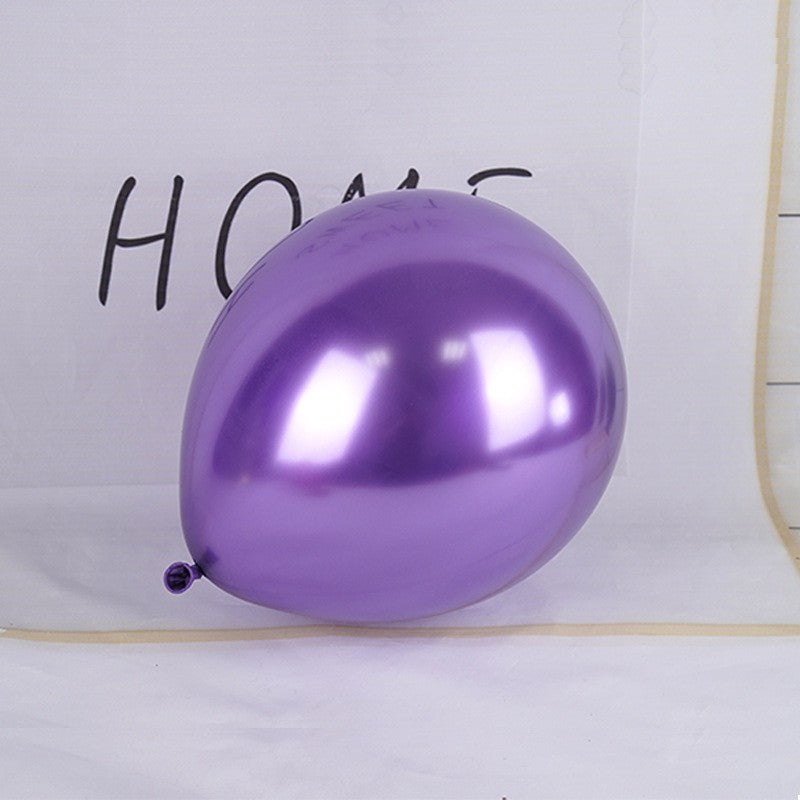 Set 12 Baloane, Flippy, din Latex Chrome, 25 cm, Mov - vivimall.ro