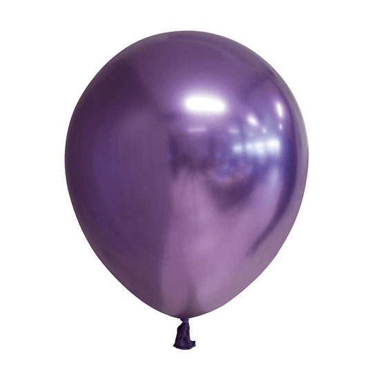 Set 12 Baloane, Vivimall, din Latex Chrome, 25 cm, Mov - vivimall.ro