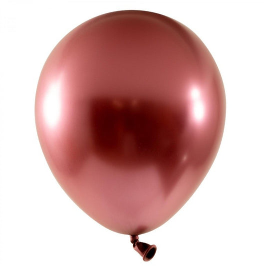 Set 12 Baloane, Vivimall, din Latex Chrome, 25 cm, Rosu - vivimall.ro