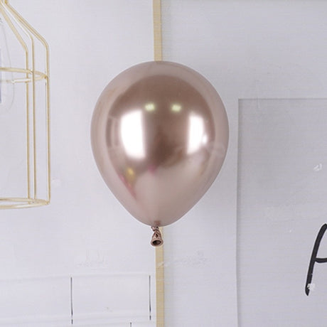 Set 12 Baloane, Flippy, din Latex Chrome, 30 cm, Sampanie - vivimall.ro