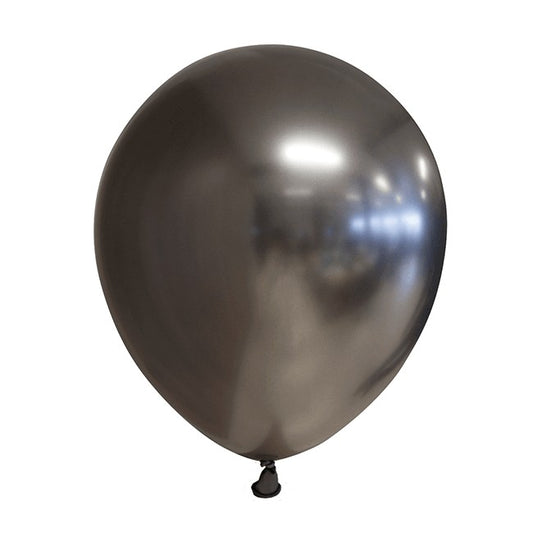 Set 12 Baloane, Vivimall, din Latex Chrome, 30 cm, Negru - vivimall.ro