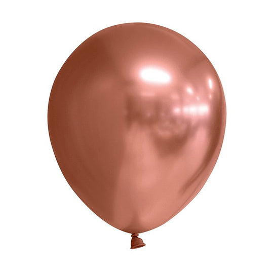 Set 12 Baloane, Vivimall, din Latex Chrome, 30 cm, Roz-Auriu - vivimall.ro