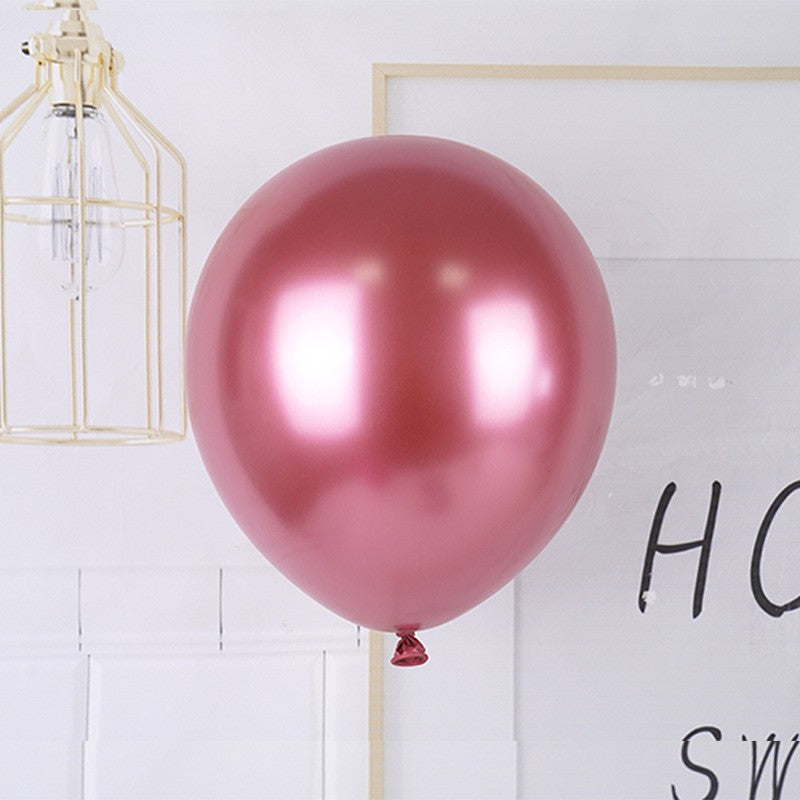 Set 12 Baloane, Flippy, din Latex Chrome, 30 cm, Rosu - vivimall.ro