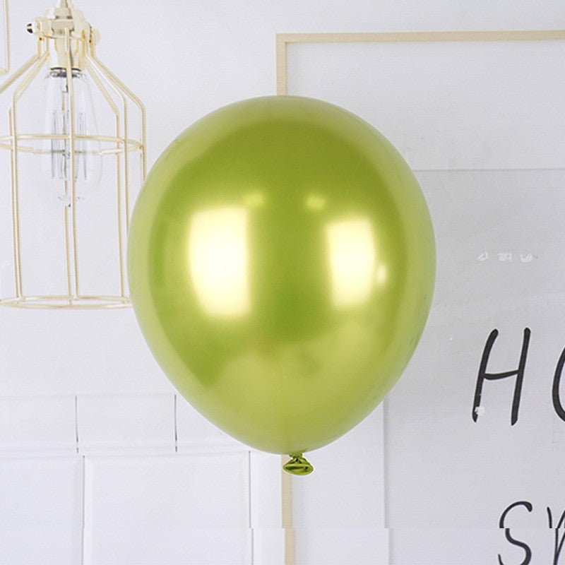 Set 12 Baloane, Flippy, din Latex Chrome, 30 cm, Verde Lime - vivimall.ro