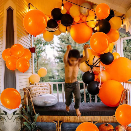 Set 12 Baloane, Flippy, din Latex Standard, 13 cm, Portocaliu - vivimall.ro