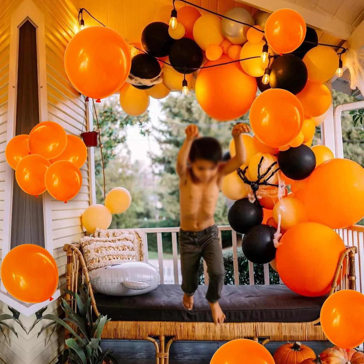 Set 12 Baloane, Flippy, din Latex Standard, 25 cm, Portocaliu - vivimall.ro