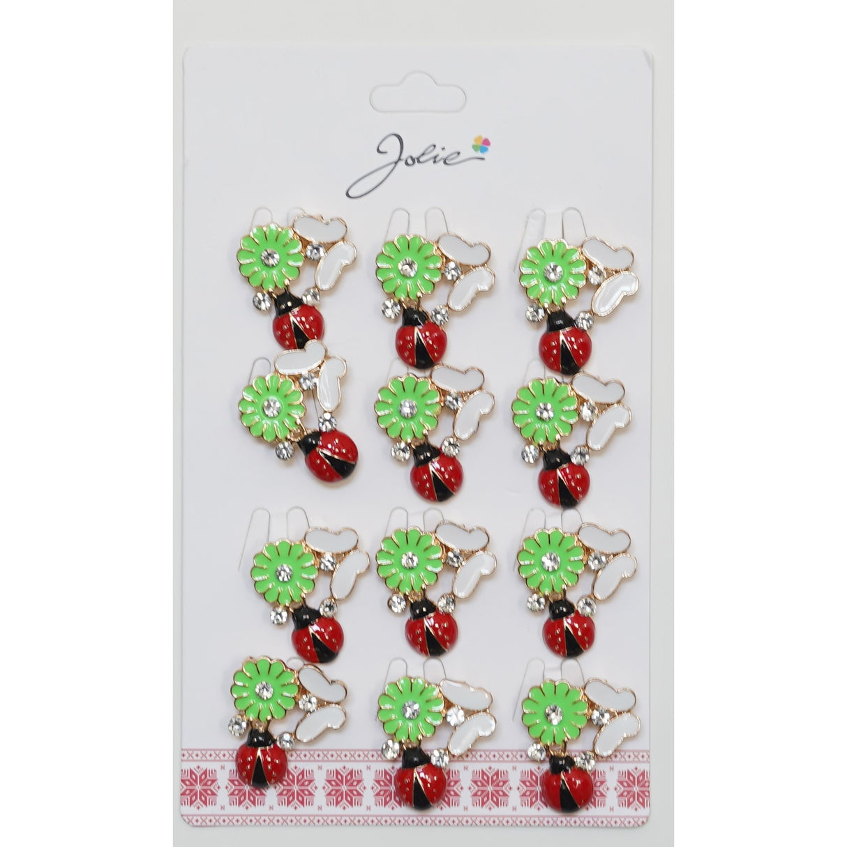 Set 12 Brose Martisor Primavara Margareta cu Fluture si Buburuza - vivimall.ro