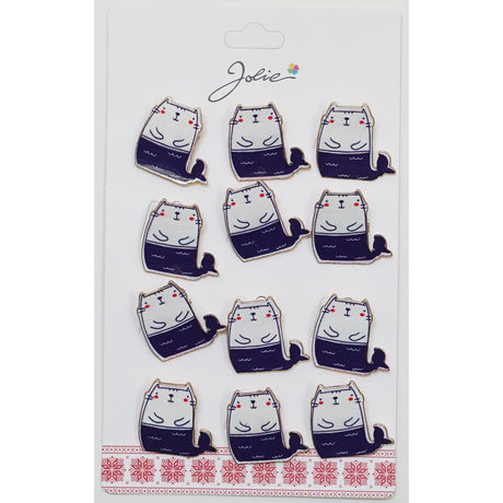 Set 12 Brose Martisoare pentru Copii Pisica Sirena - vivimall.ro