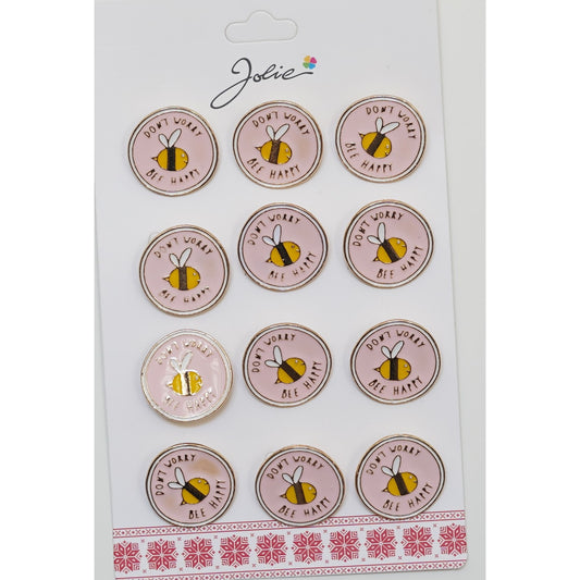 Set 12 Brose Martisor pentru Copii Albina Don`t Worry Bee Happy - vivimall.ro