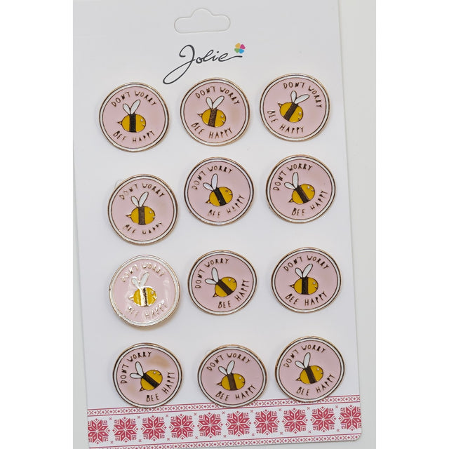 Set 12 Brose Martisor pentru Copii Albina Don`t Worry Bee Happy - vivimall.ro