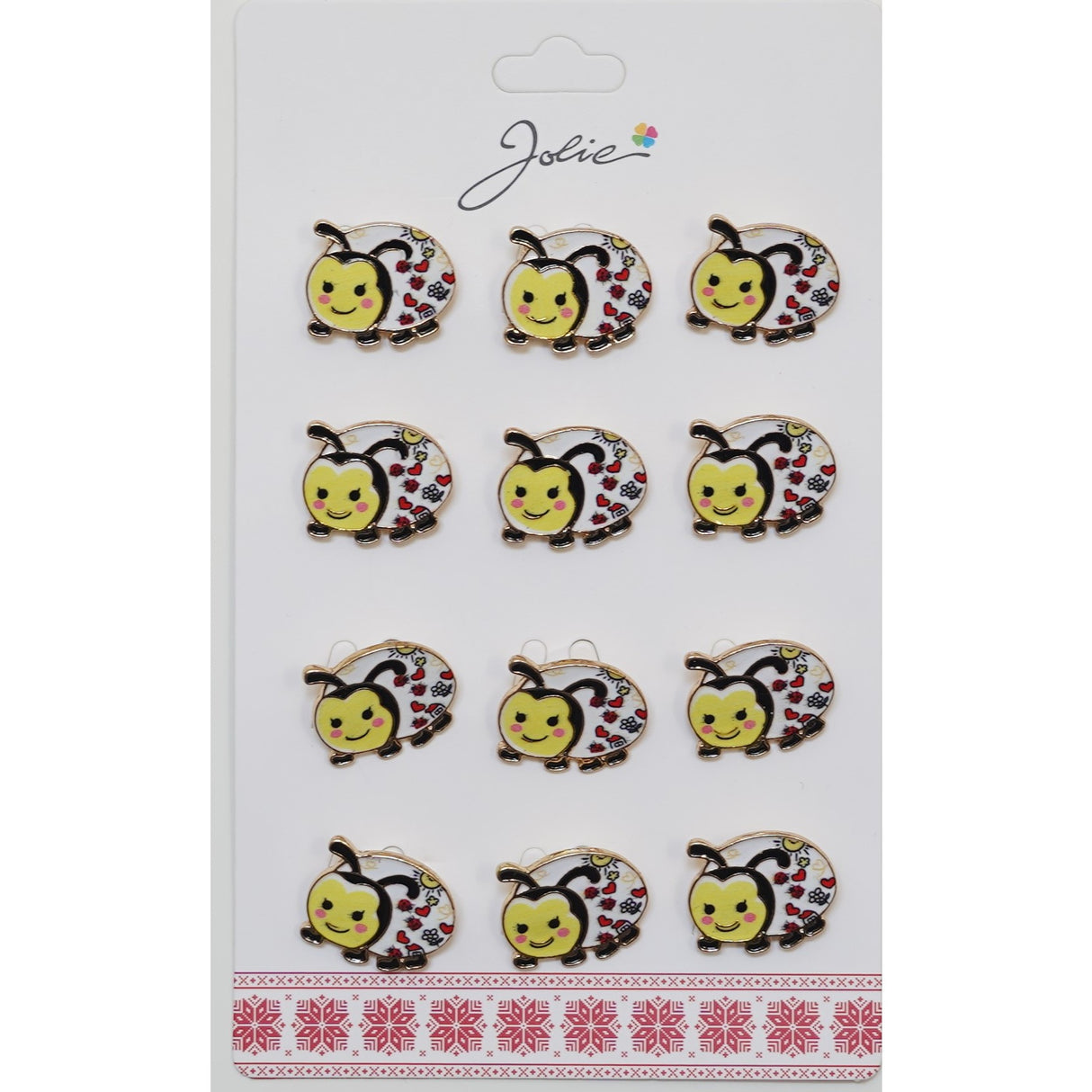 Set 12 Brose Martisor pentru Copii Buburuza Galbena - vivimall.ro