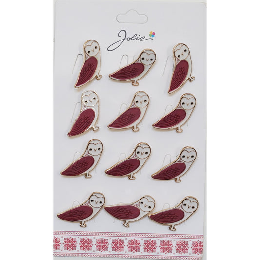 Set 12 Brose Martisor pentru Copii Bufnita Aurie - vivimall.ro