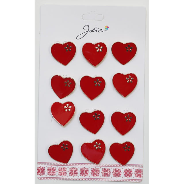 Set 12 Brose Martisor pentru Copii Inima cu Floare - vivimall.ro