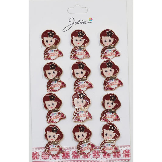 Set 12 Brose Martisor Primavara cu Mesaj O Fata Minunata - vivimall.ro