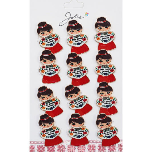 Set 12 Brose Martisor Primavara Fata Din Toata Inima - vivimall.ro