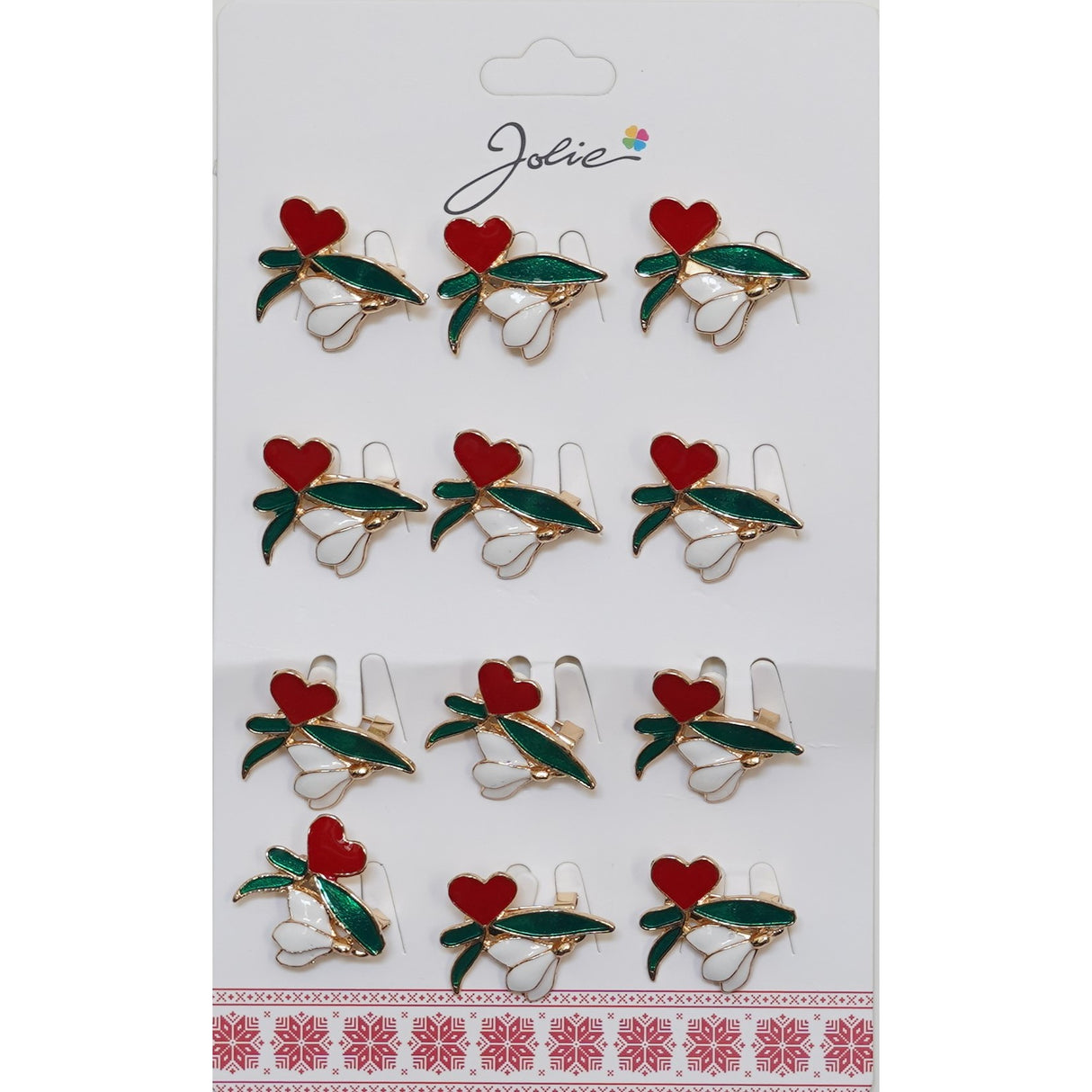 Set 12 Brose Martisor Primavara Ghiocel cu Inima - vivimall.ro