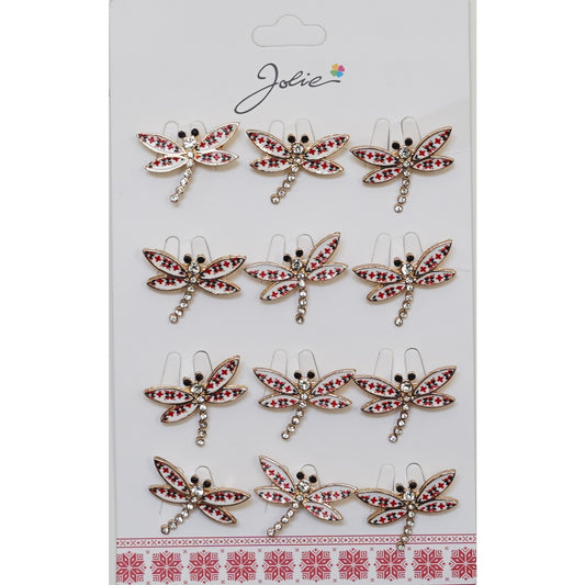 Set 12 Brose Martisor Primavara Libelula Traditional si Pietre - vivimall.ro