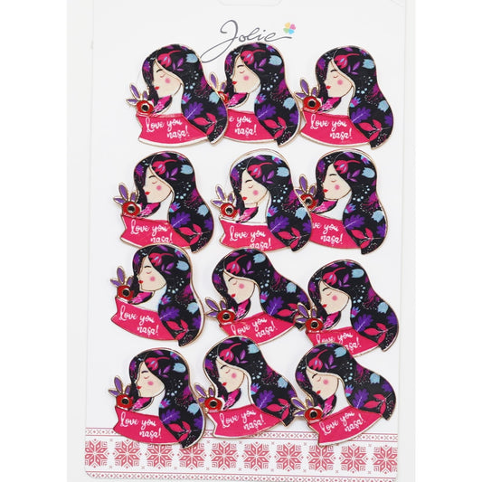 Set 12 Brose Martisor Primavara Mesaj Love You Nasa - vivimall.ro