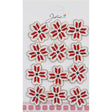 Set 12 Brose Martisor Primavara Trifoi cu Motiv Traditional Rosu - vivimall.ro