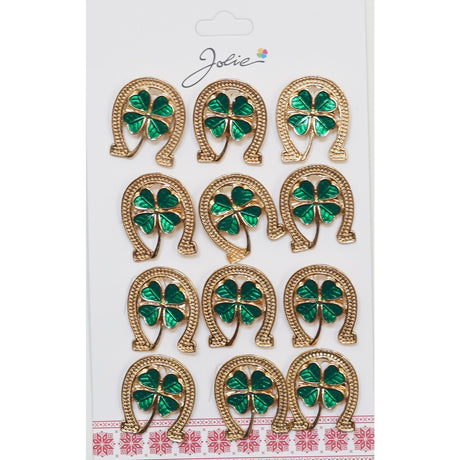 Set 12 Brose Martisor Primavara Trifoi in Potcoava - vivimall.ro