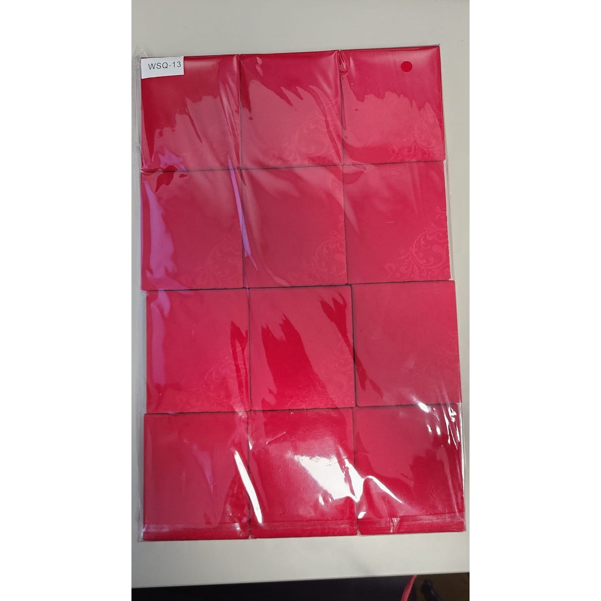 Set 12 Cutii de Bijuterii, Catifea rosie, Imprimeu Floral , 7 x 8 cm - vivimall.ro