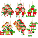 Set 12 Decoratiuni De Craciun Din Lemn, Cu Snur Pentru Agatare In Brad, 4 Modele - vivimall.ro