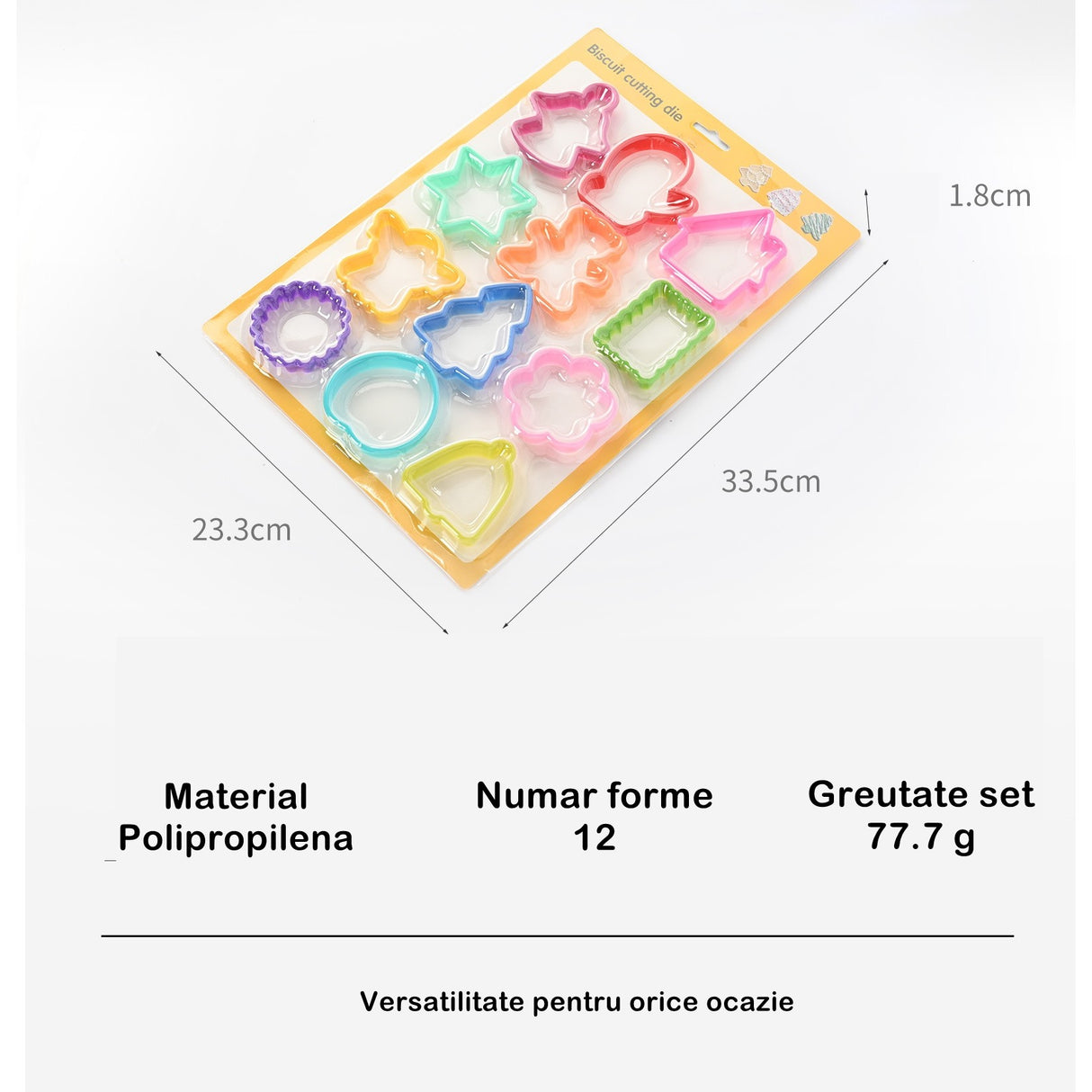 Detaliu forme prăjituri din polipropilenă, adâncime 1.6 cm, modele decorative variate