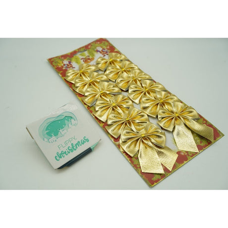 Set 12 fundite pentru brad, Aurii, 6 x 8 cm, din poliester, Vivimall - vivimall.ro