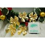 Set 12 fundite pentru brad, Aurii, 6 x 8 cm, din poliester, Vivimall - vivimall.ro