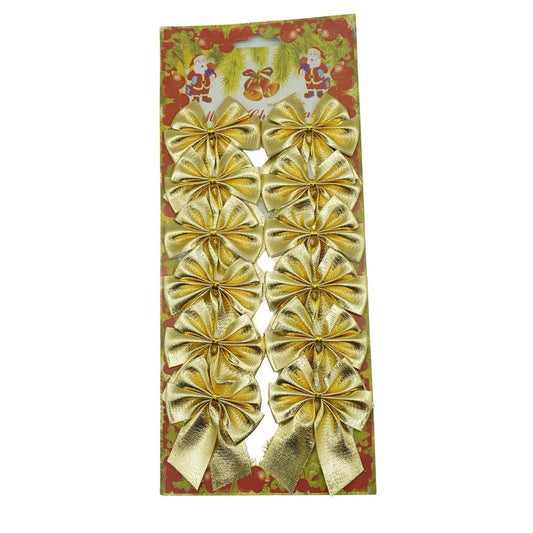 Set 12 fundite pentru brad, Aurii, 6 x 8 cm, din poliester, Vivimall - vivimall.ro