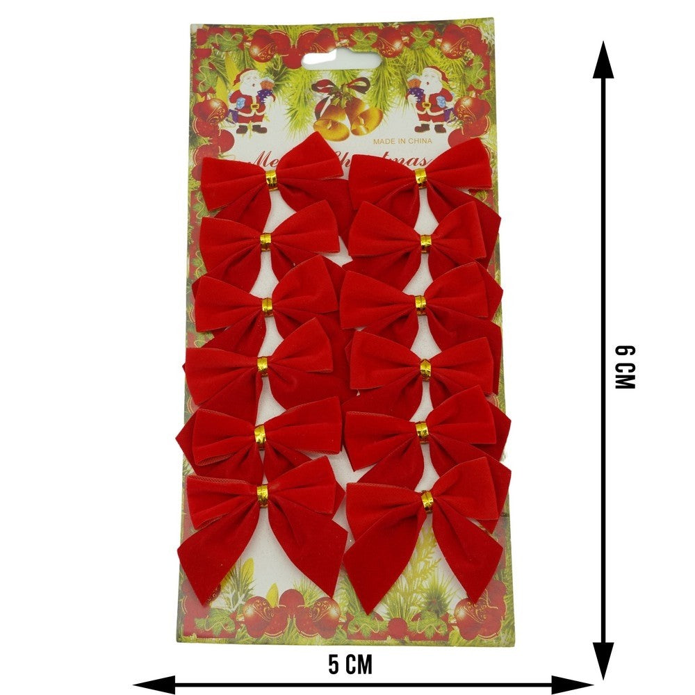 Set 12 fundite pentru brad, Rosii, clasice , 5 x 5 cm, din poliester, Vivimall - vivimall.ro