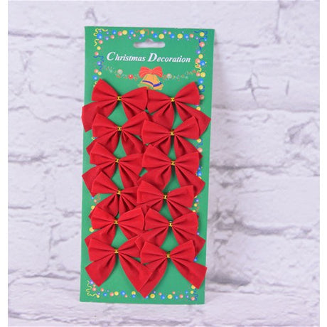 Set 12 fundite pentru brad, Rosii, clasice , 5 x 5 cm, din poliester, Vivimall - vivimall.ro