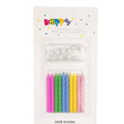 Set 12 lumânări tort spirală multicolor din parafină, 6,5 cm, vedere de ansamblu a întregului set